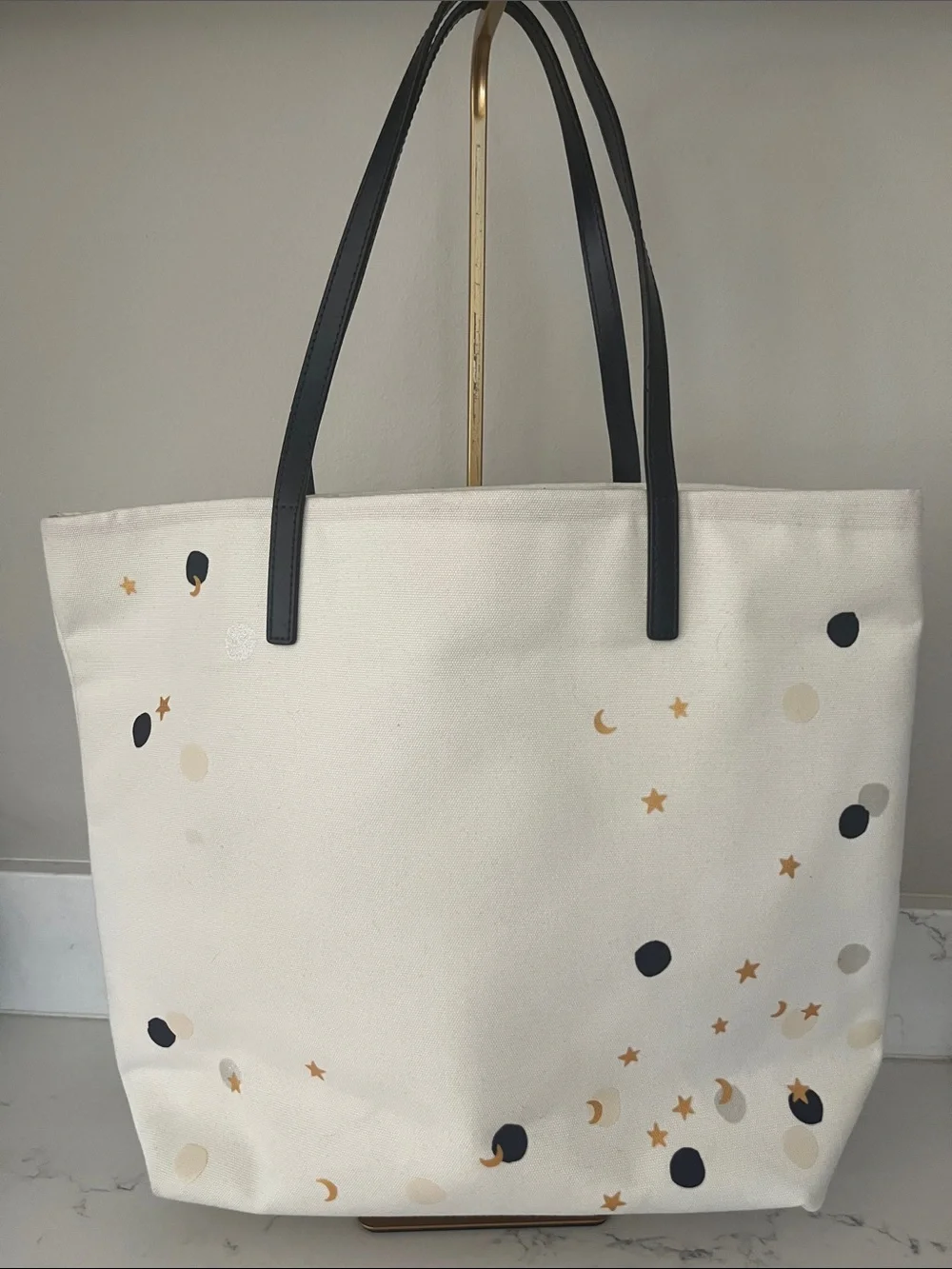 EUC Kate Spade Cheers Darling, novelty white canvas tote